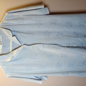 Light Blue Floral Button-Up Shirt